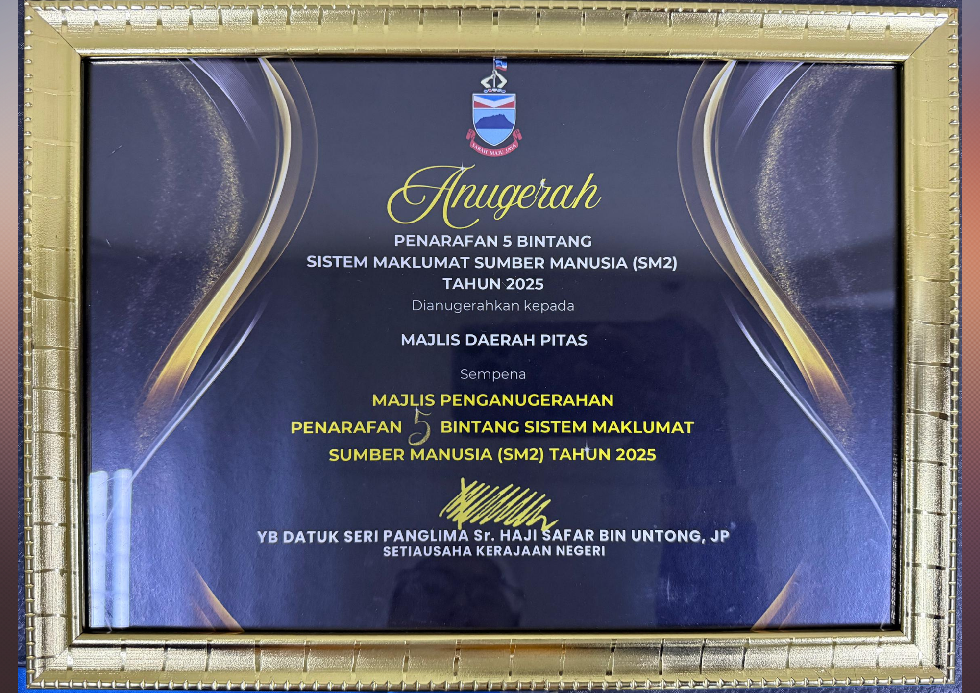 ANUGERAH PENARAFAN 5 BINTANG SISTEM MAKLUMAT SUMBER MANUSIA (SM2) TAHUN 2025 
