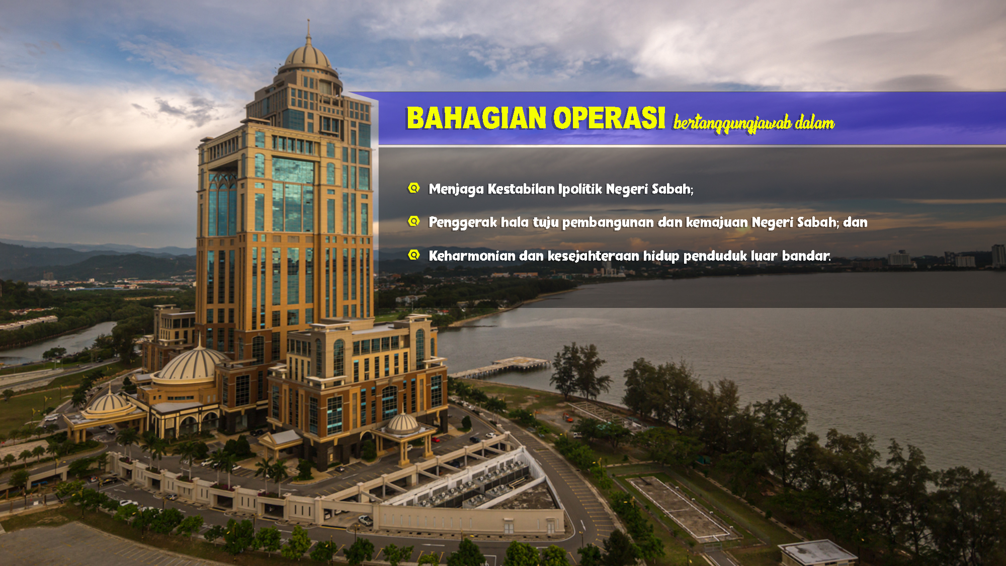 Unit Operasi UNIT PEMIMPIN PEMBANGUNAN MASYARAKAT JABATAN KETUA MENTERI
